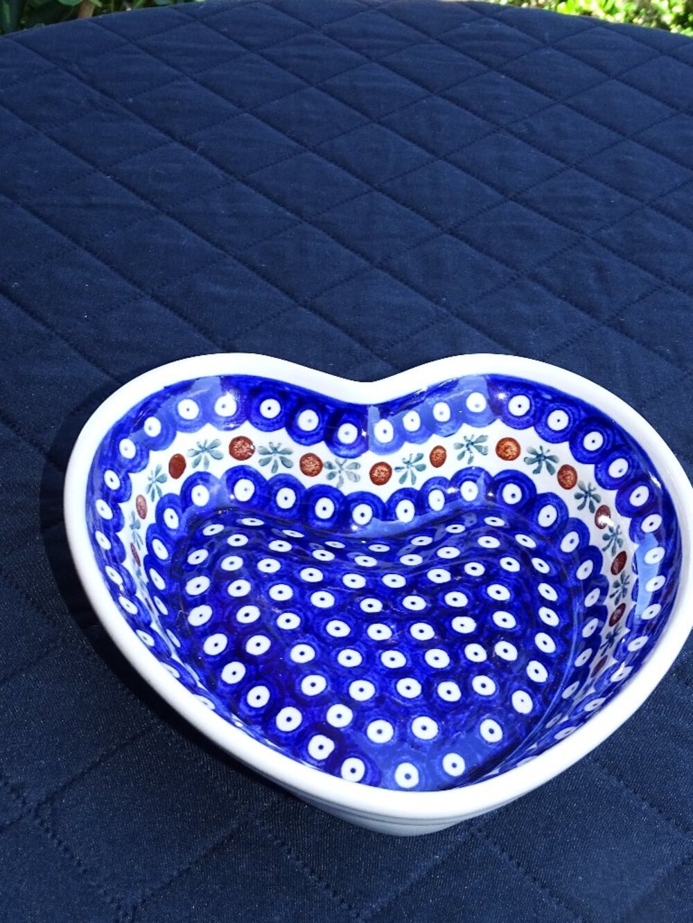 Polish Pottery Heart Shaped Baker